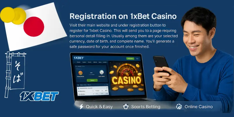 Registration on 1xBet Casino